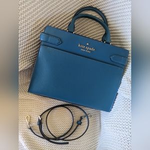 Kate Spade Staci Medium Satchel in dark peacock